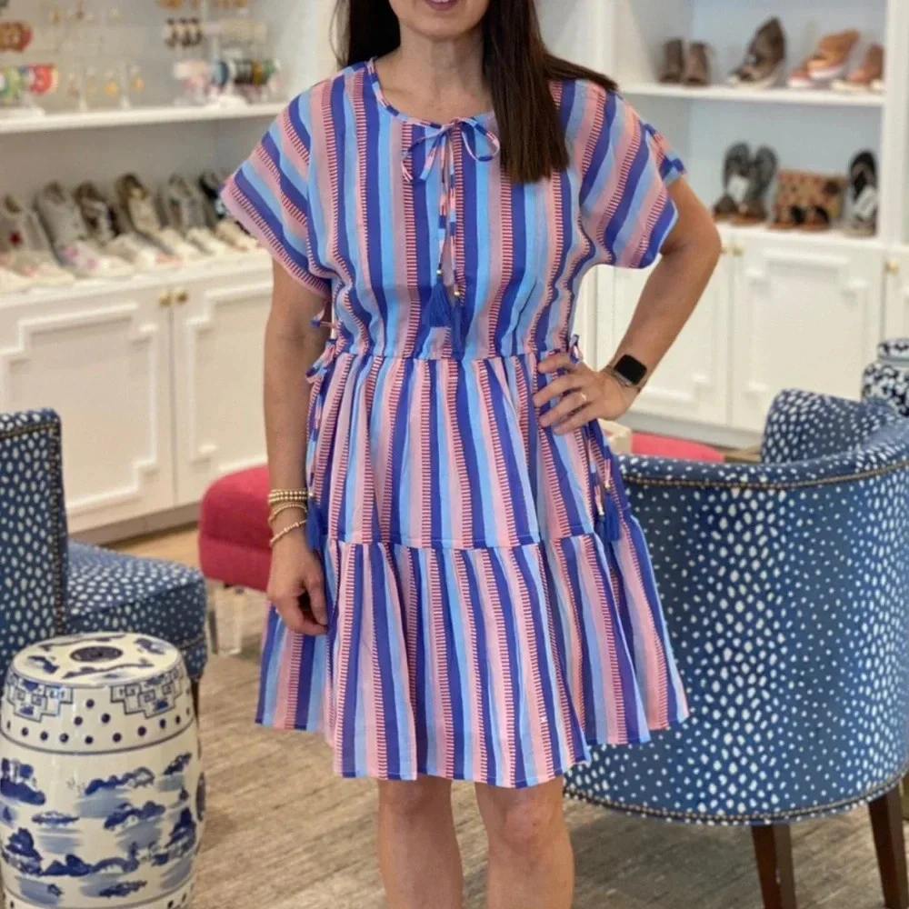 Oliphant Striped Purple Blue Dress Tie Sides